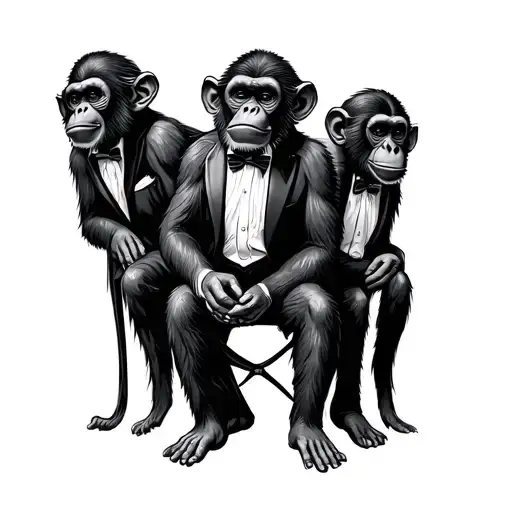 3 Wise Monkeys Street Rule Formal Attire Suit Made