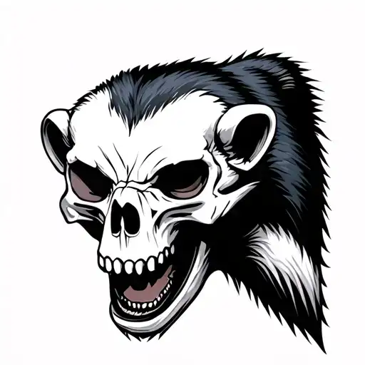 Honey Badger With Skull