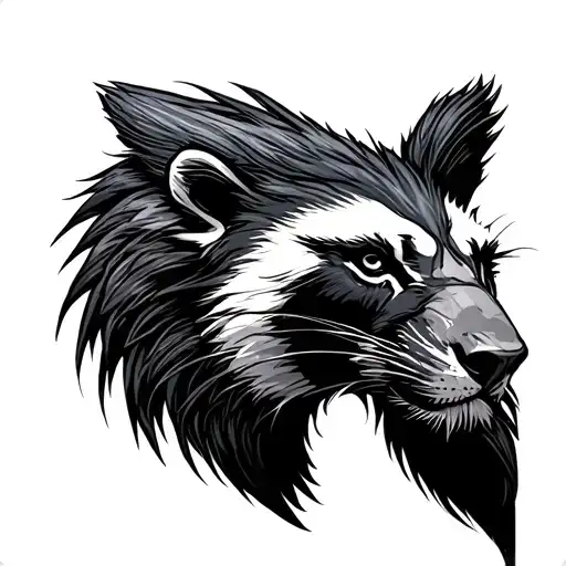 Honey Badger Fitting With Lion