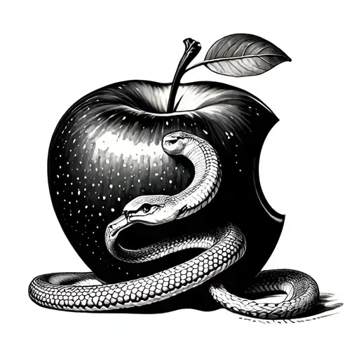 Apple With Snake Intertwined