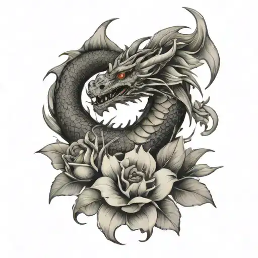 Dragon And Flowers