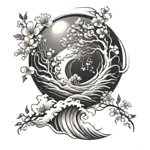 Wind Tunnels And Cherry Blossoms With Waves Crashing