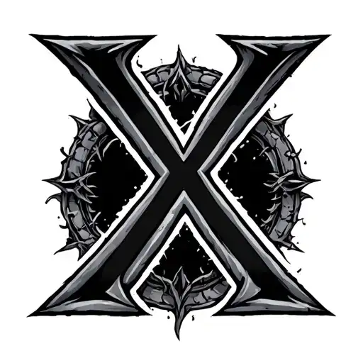 The Letter X In A Death Metal Font