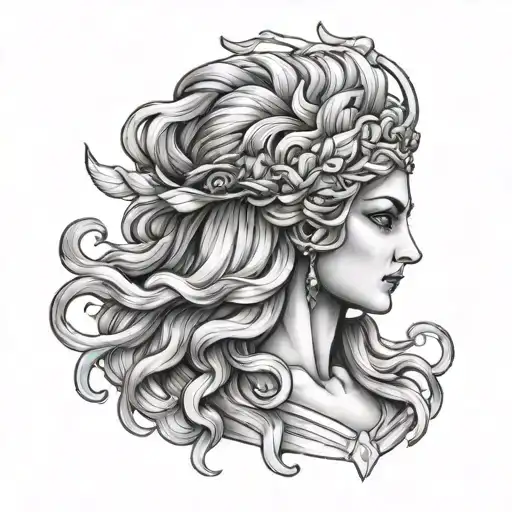Zeus Godess Tattoo Design