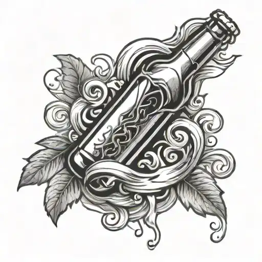 Beer Bottle Flow With Heart Beat Line