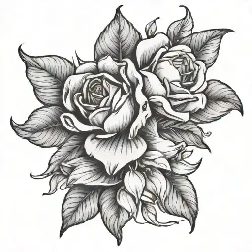 Magnolias And Roses Intertwined