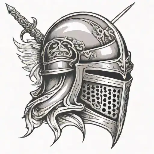 Knight Helmet Sword