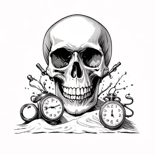 Skull And Sand Clock