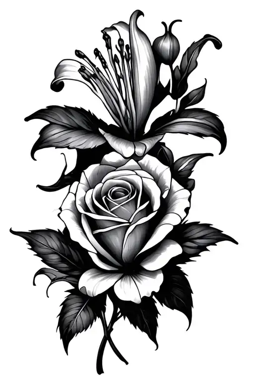 Lily And Rose Intertwined