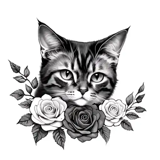 Rag Doll Cat With Roses