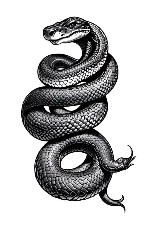 Snake Wrapped With 7 Seperate Elements