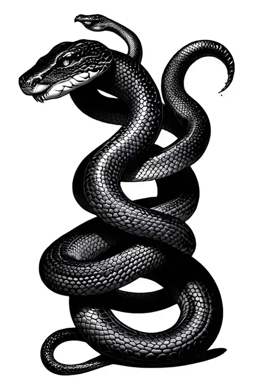 Snake Wrapped Around 7 Seperate Elements