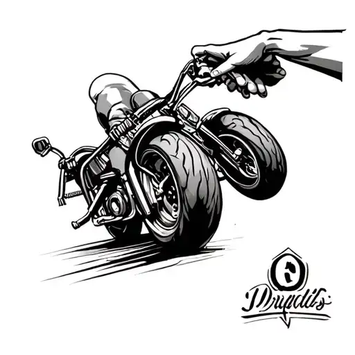 Gods Hand Reaching Towards The Brake Of A Motorcycle