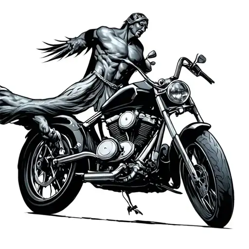 Gods Hand Reaching Towards The Brake Of A Motorcycle