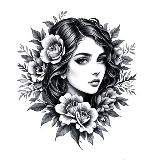 Floral Lady Head