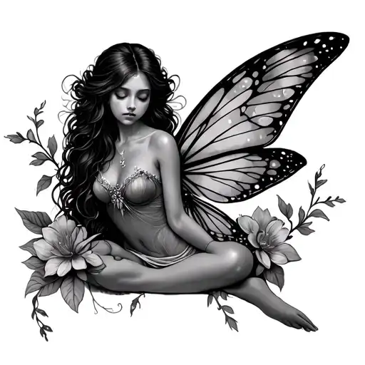 Floral Fairy Sitting