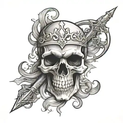 Skull With Trident