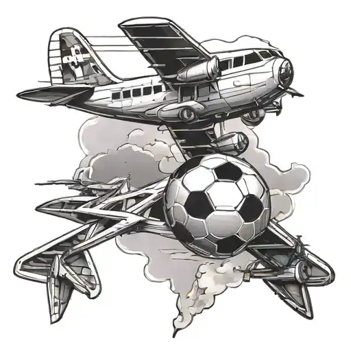 Aeroplane Flying And A Soccer