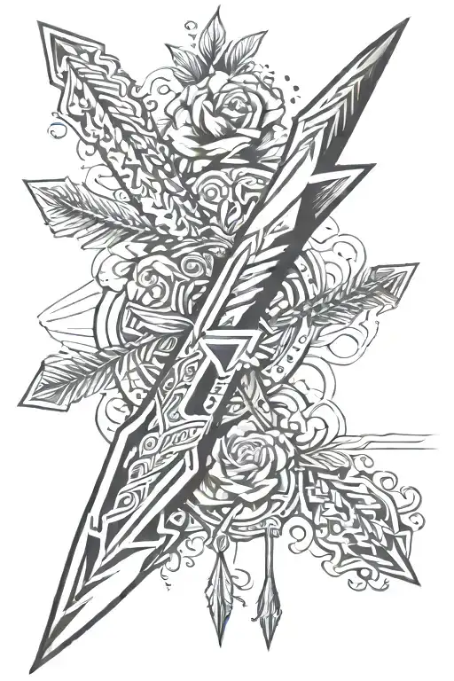 Arrow On The Arm Sleeve Tattoo Featuring