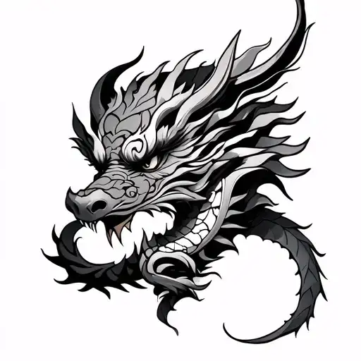 Oni Mask And Dragon Wrapped