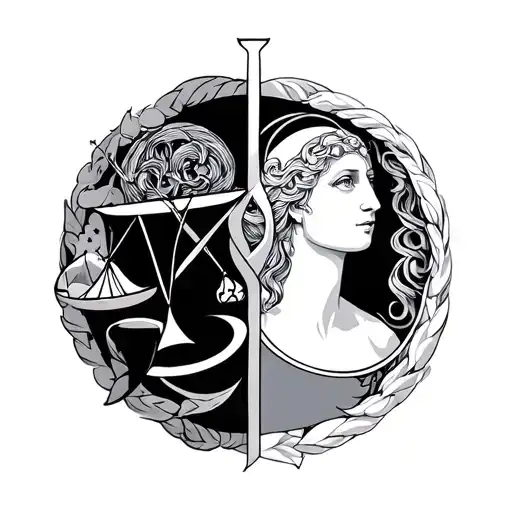 Gemini And Libra Symbol Intertwined