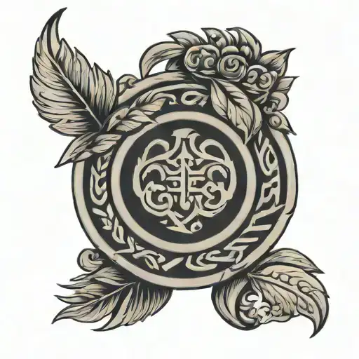 Greek Key Pattern And Laural Wreath Tattoo On Shoulder And Trap