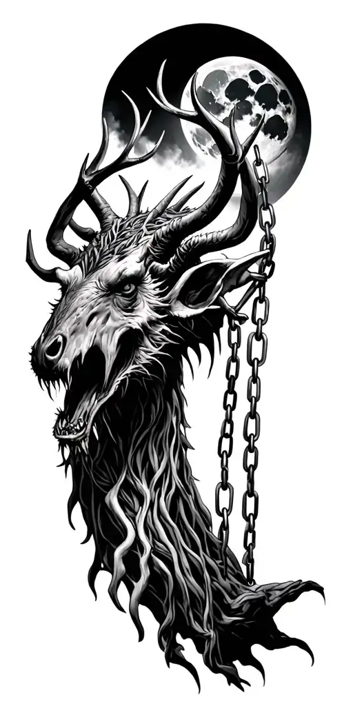 Wendigo In Chains Devouring The Moon
