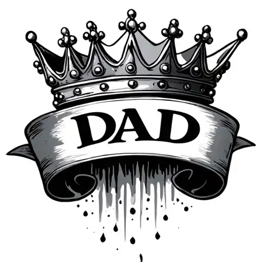 Crown Over A Banner That Says Dad