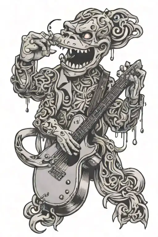 A Aesthetic But Simple Singing Mike Tattoo Design