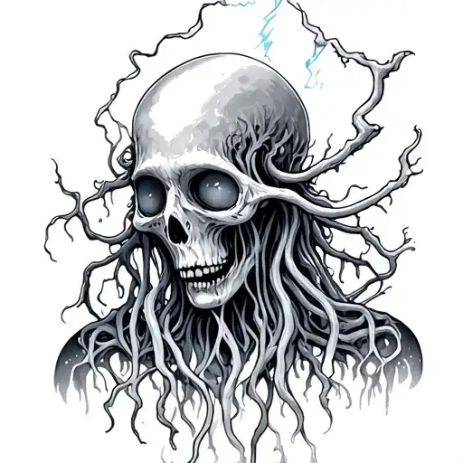 Medussa With Lightning And Depression Alone