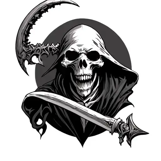 Gream Reaper With Time Running And Shading Around It