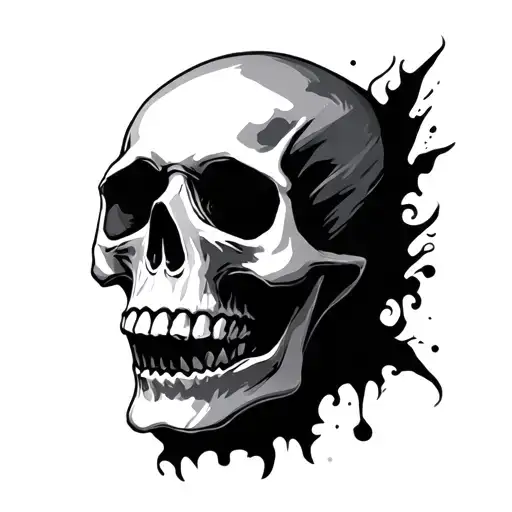 Skull With Shading Around