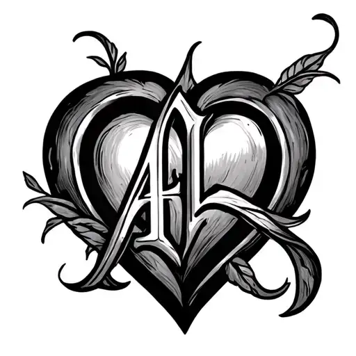 Two Hearts With A And L Integrated