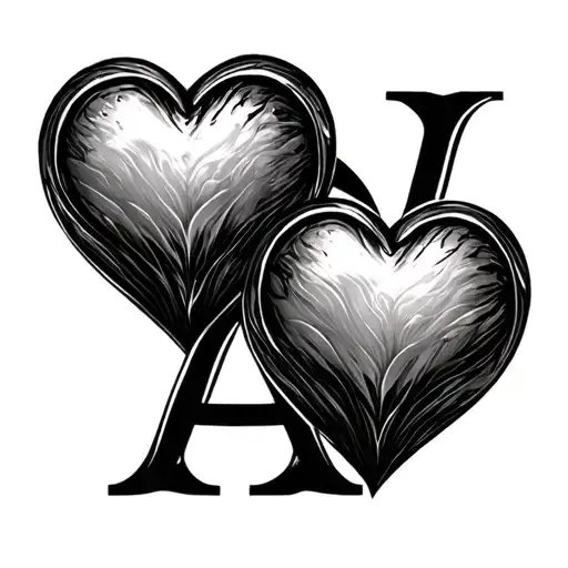 Two Hearts With A And L Integrated