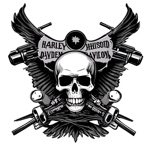 Skulls Sexy Harley Davidson Motorcycle