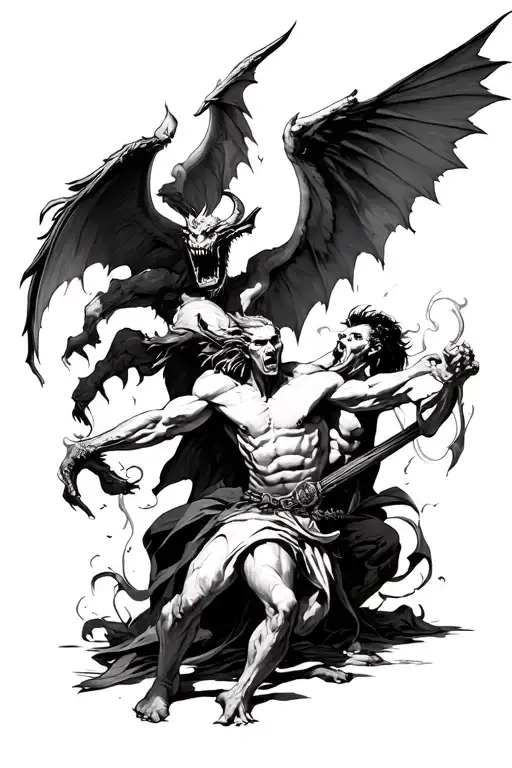 Angles And Demons Fighting