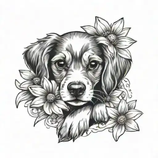 Paws Dog Daisy Flowers