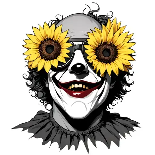 Art The Clown From Terrifier Wearing Sunflower Sunglasses