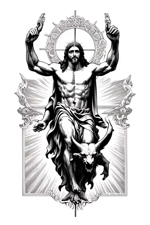 Jesus Christ Triumphing Over The Devil