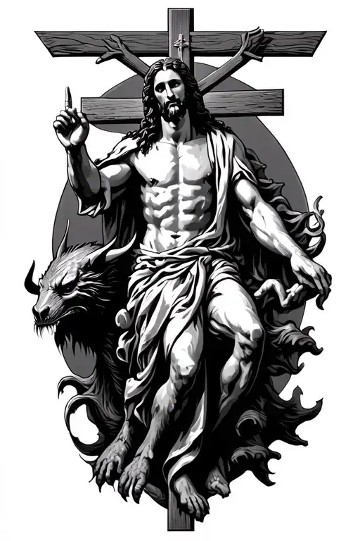 Jesus Christ Triumphing Over The Devil