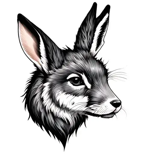 Rabbit And Fox And Lion Head