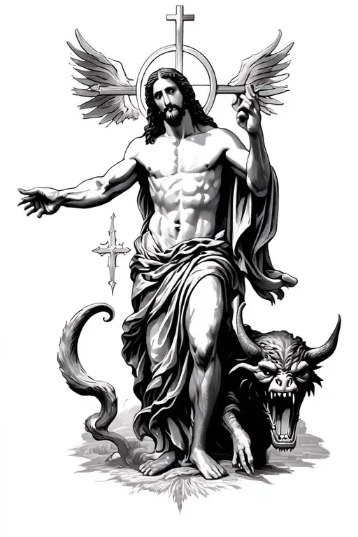 Jesus Christ Triumphing Over The Devil