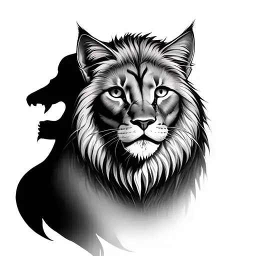 House Cat With A Lion As The Shadow