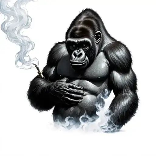 Gorilla Smoking
