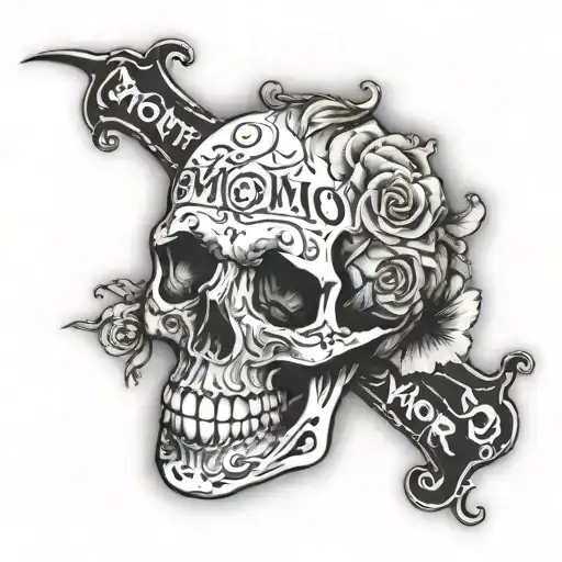 Momento Mori Written With Momento Above A Inverted Colour Flipped Mori