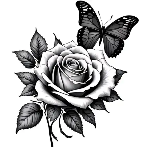 Rose And Butterfly