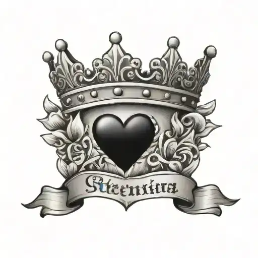 Crown And Heart And Name Written