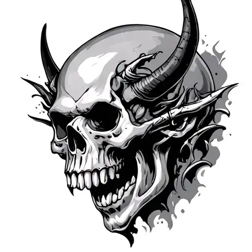 Demon Face Skull