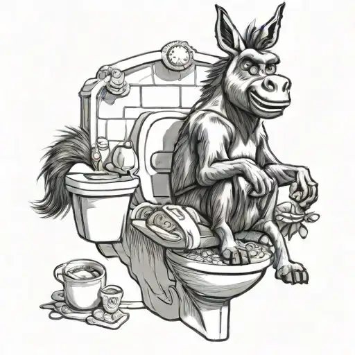 Epic Donkey From Shrek Siting On A Toilet