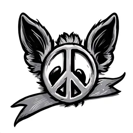 Peace Sign Made By Paw